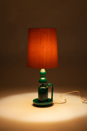 Andre Freymond ceramic lamp green, 60s
