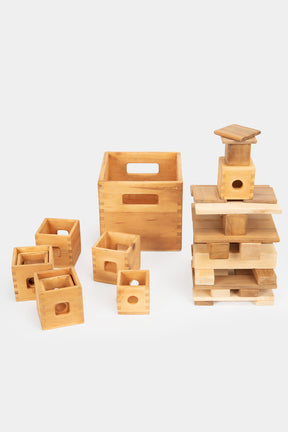 36 Holzbausteine, Schreinerarbeit, Schweiz, 70er