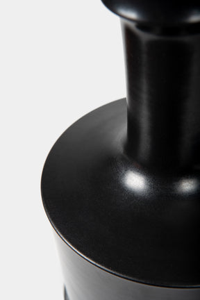 Franco Buzzi, Schwarze Keramikflaschenvase, Pesaro 70er