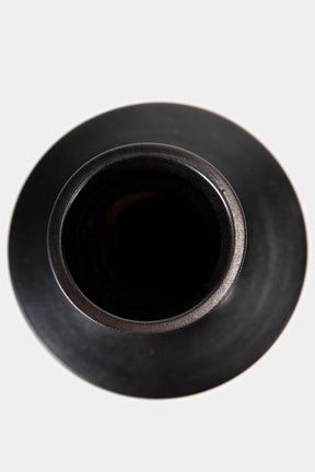 Franco Buzzi, Schwarze Keramikflaschenvase, Pesaro 70er