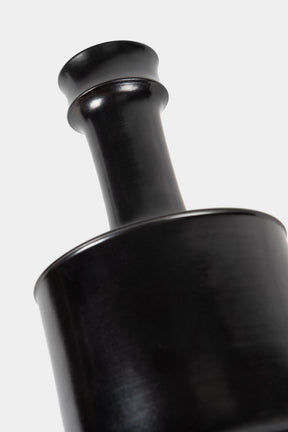 Franco Buzzi, Schwarze Keramikflaschenvase, Pesaro 70er