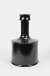Franco Buzzi, Schwarze Keramikflaschenvase, Pesaro 70er