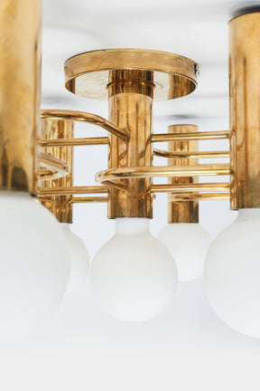 Gaetano Sciolari, Ceiling Light, Brass, Italy, 70s