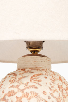 Tischlampe mit Keramikfuss, Schweiz, 30er