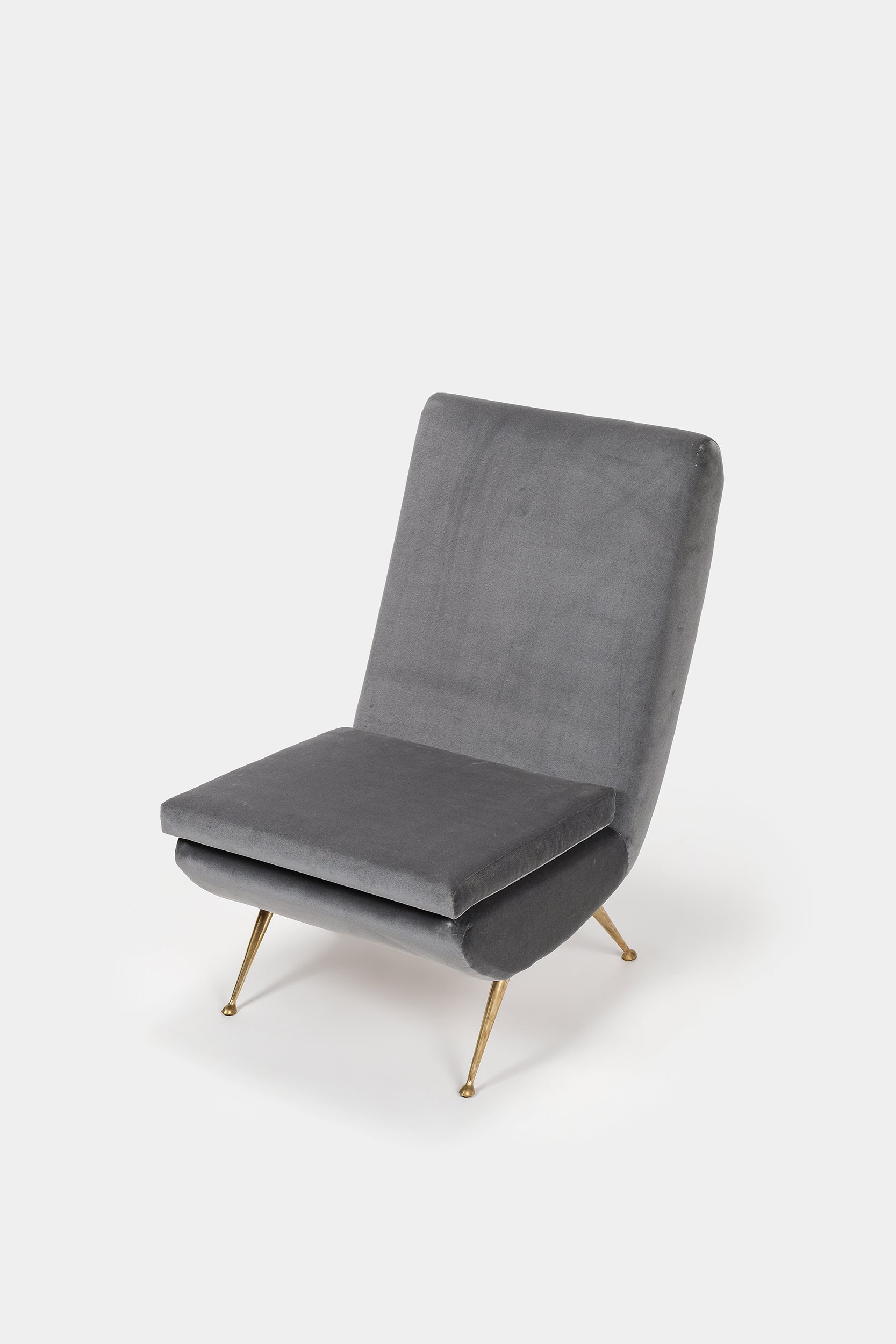Aldo Morbelli, Easy Chair, Velours, I.S.A. Bergamo, 50er