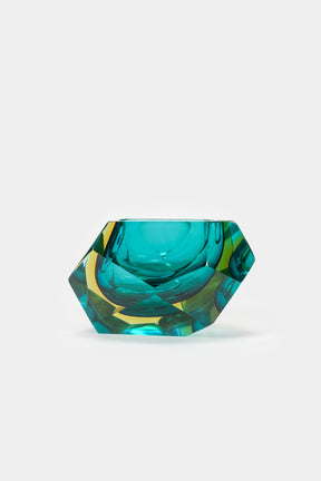 Glass Bowl, Sommerso Murano, Handcut, 60s