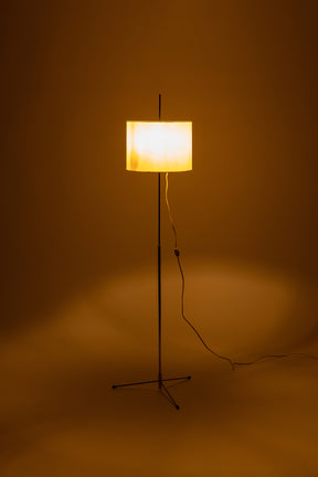 Stehlampe mit höhenverstellbarem Schirm, Ruser und Kuntner, 60er