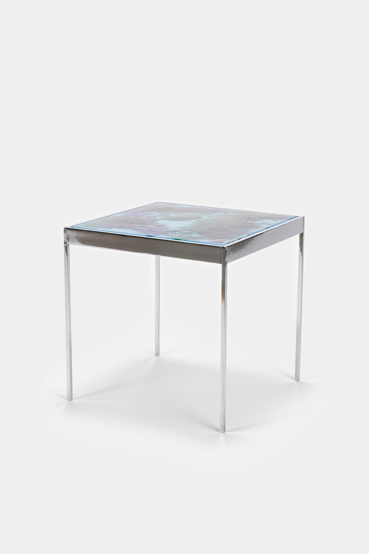 Dieter Wäckerlin, Side Table with Enamel Top, Idealheim, Switzerland, 60s