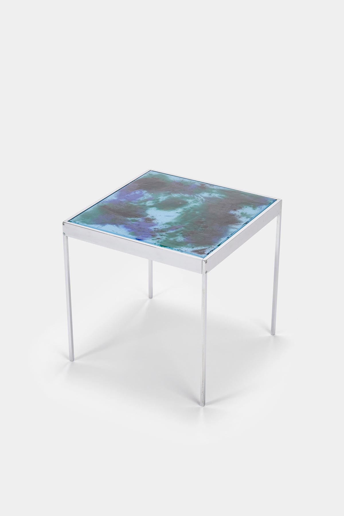 Dieter Wäckerlin, Side Table with Enamel Top, Idealheim, Switzerland, 60s