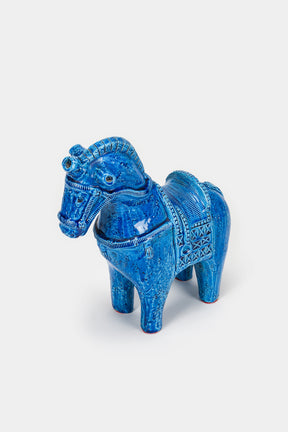 Aldo Londi, "Paisley" Horse, Rimini Blue, Bitossi, 1966