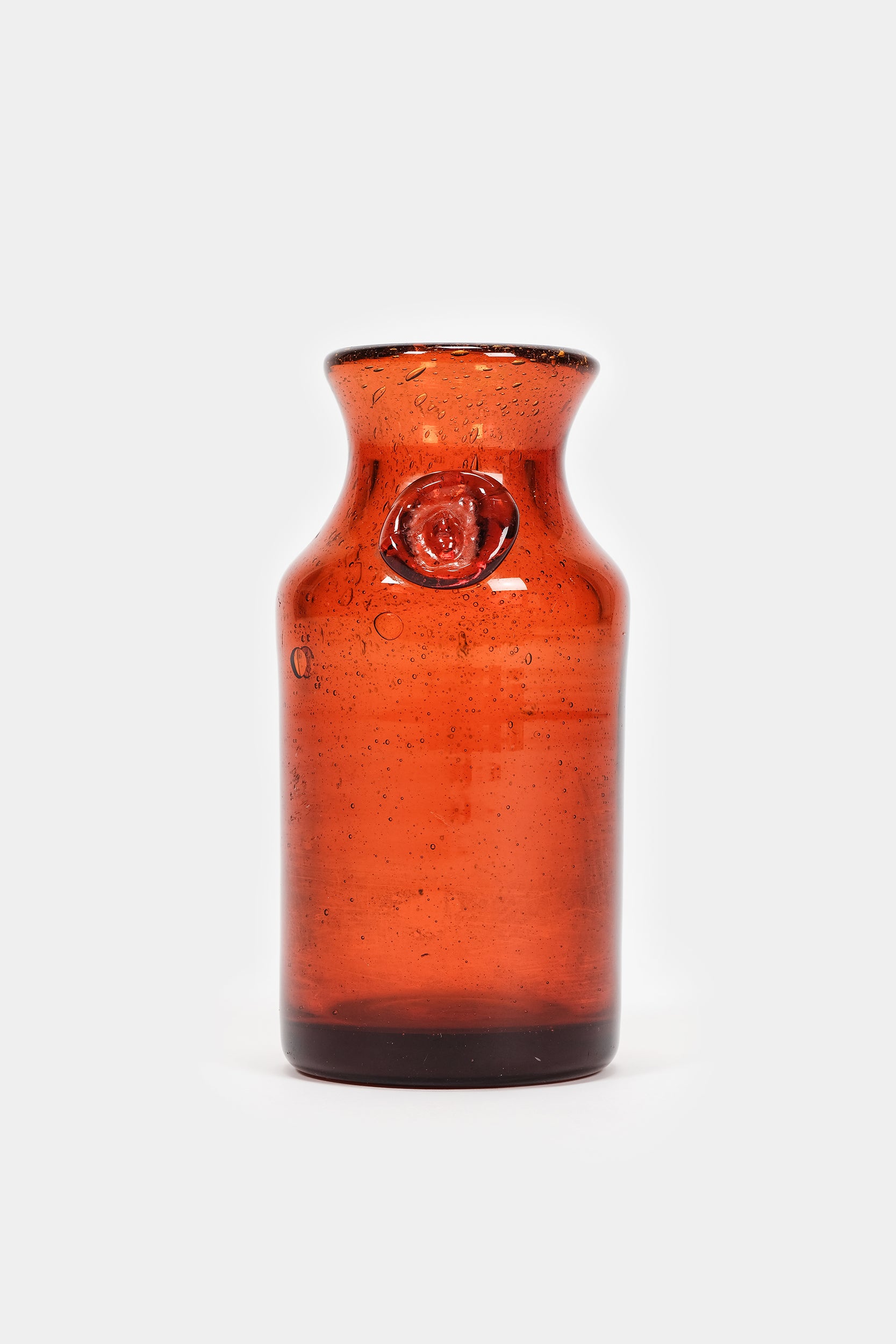 Erik Höglund, small amber glass vase, 50s