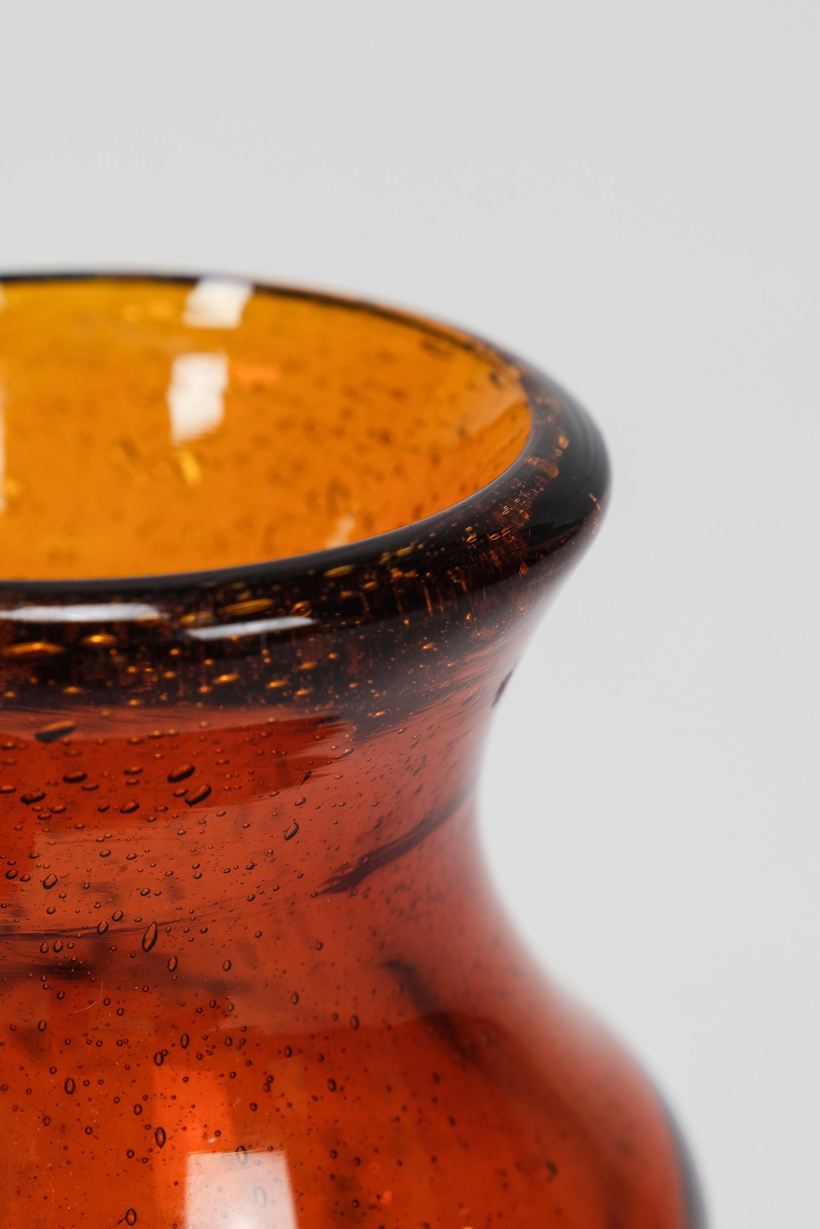 Erik Höglund, small amber glass vase, 50s