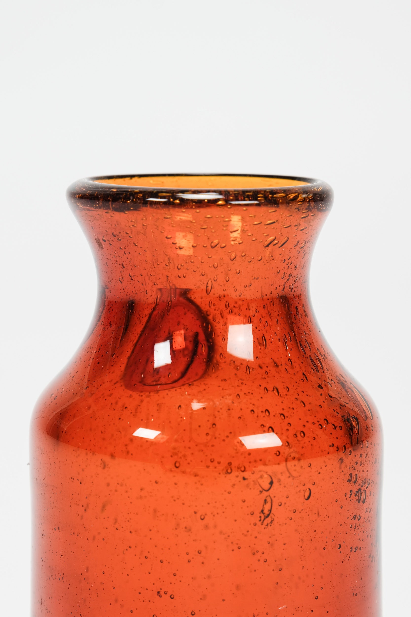 Erik Höglund, small amber glass vase, 50s