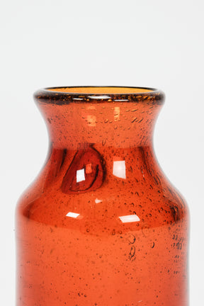 Erik Höglund, small amber glass vase, 50s