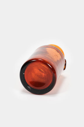 Erik Höglund, small amber glass vase, 50s