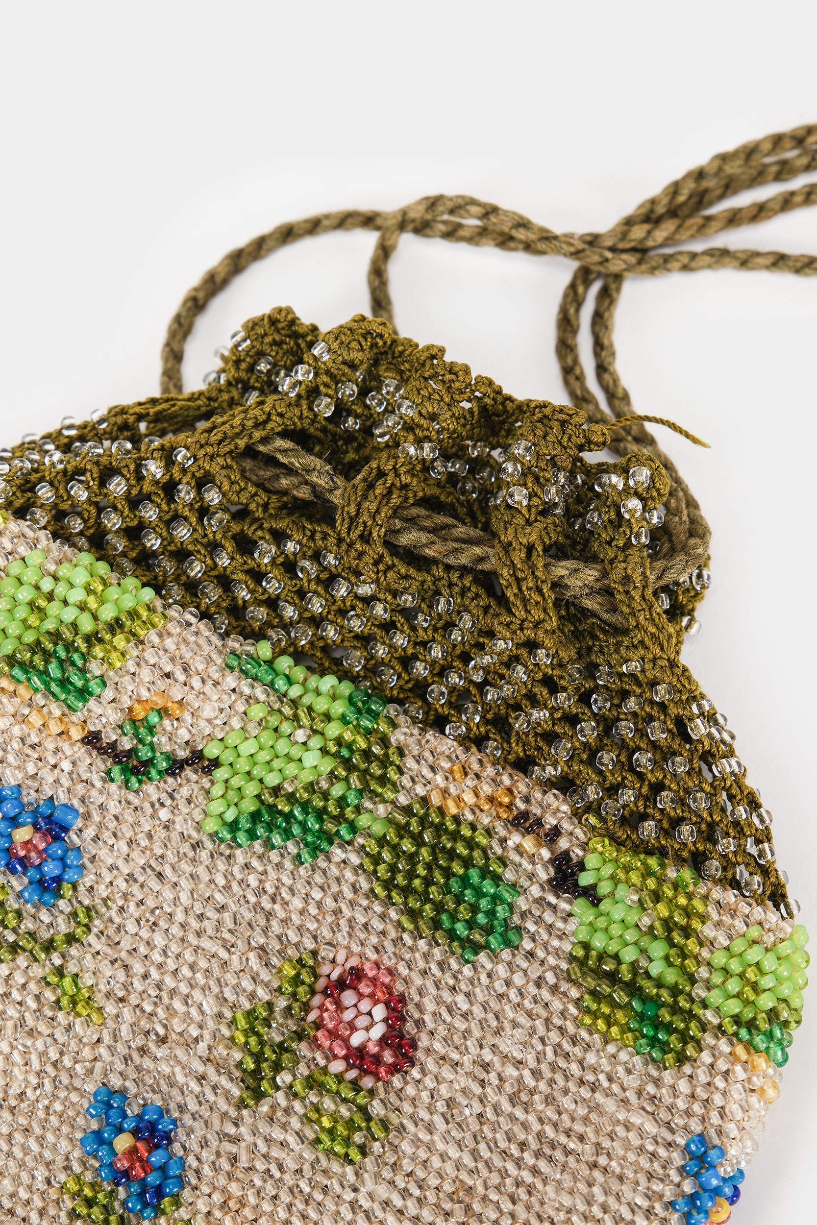 Glass bead bag, around 1900, French