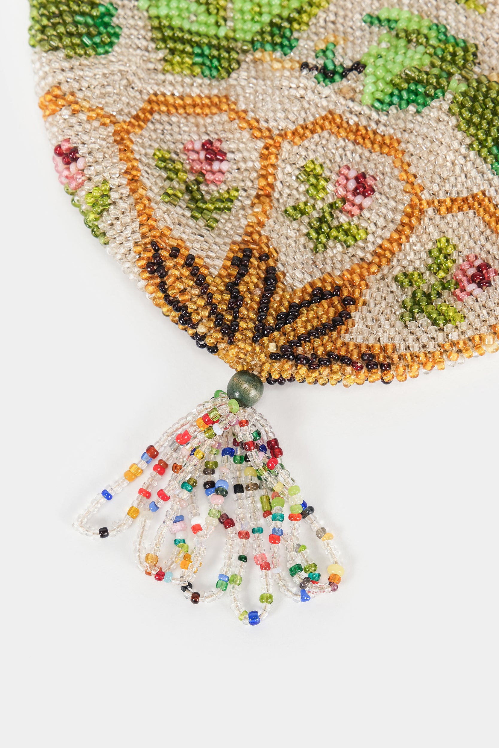 Glass bead bag, around 1900, French