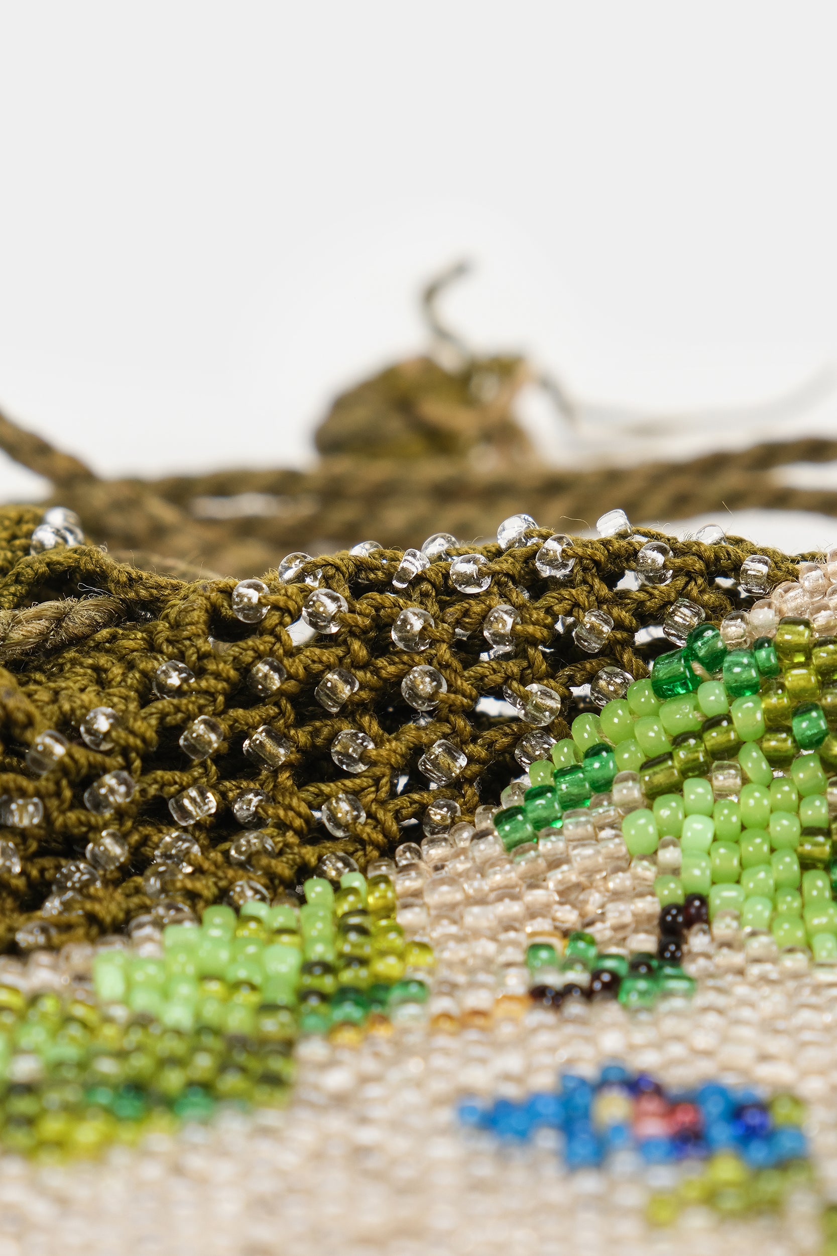 Glass bead bag, around 1900, French