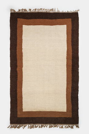 Egyptian nomadic kilim, brown frame, 60s