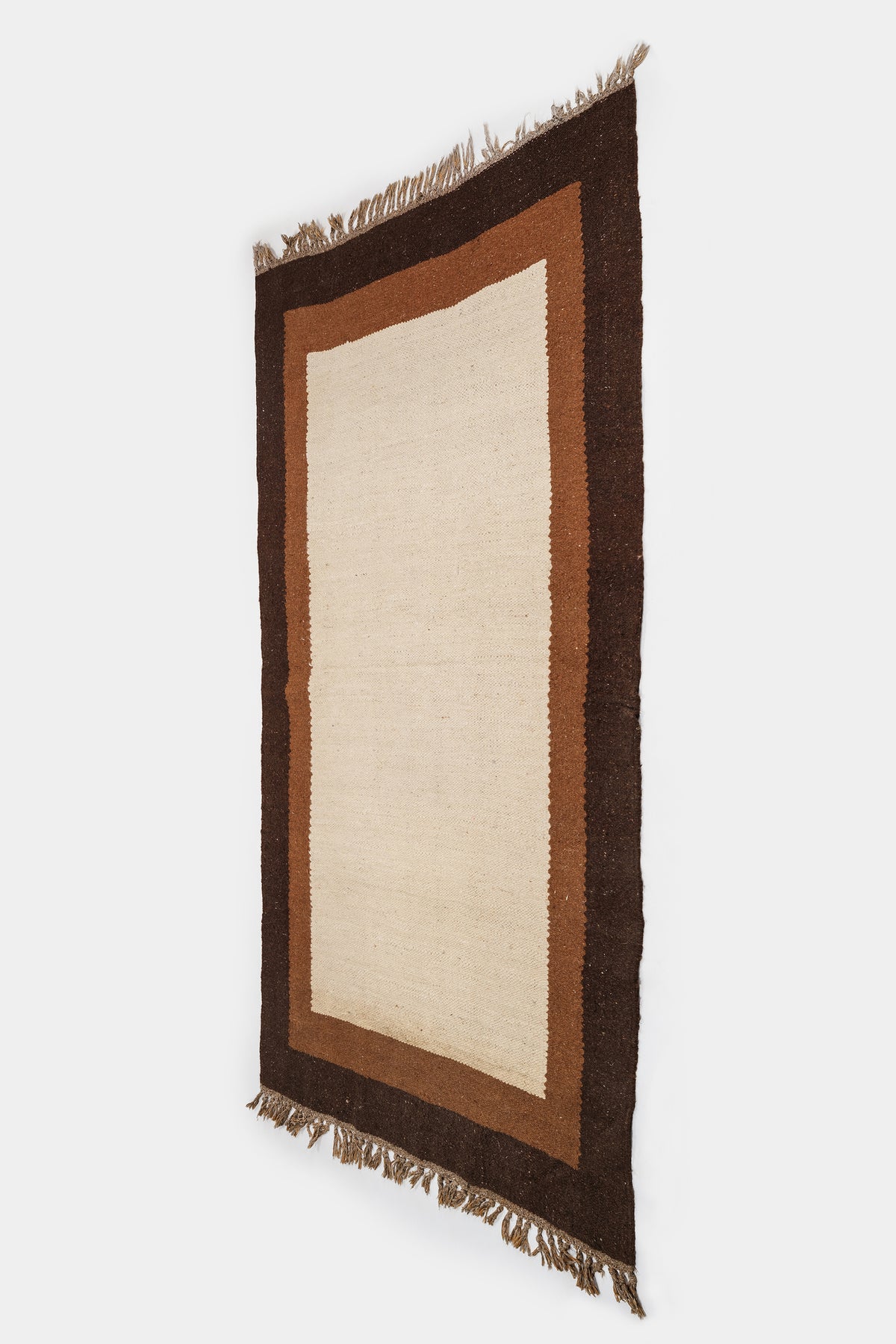 Egyptian nomadic kilim, brown frame, 60s