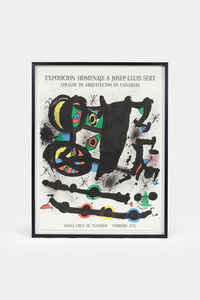 Joan Miro, exhibition poster, framed, Spain, 1972