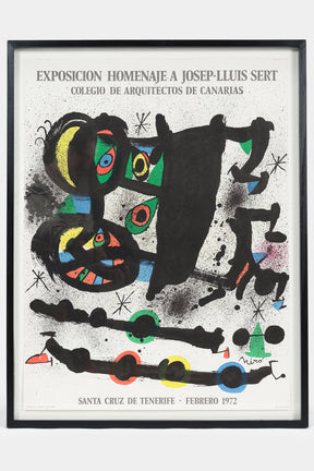 Joan Miro, exhibition poster, framed, Spain, 1972