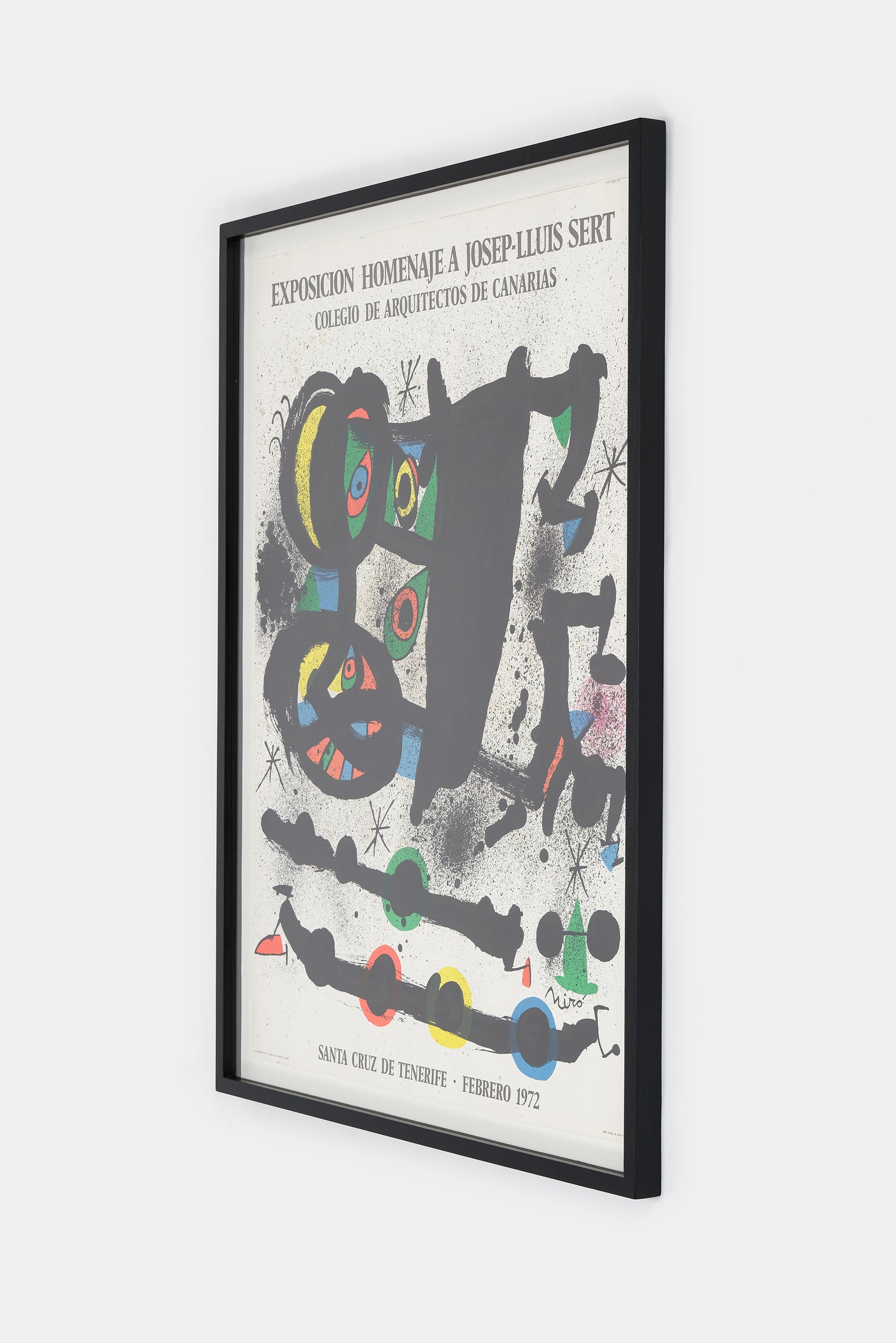 Joan Miro, exhibition poster, framed, Spain, 1972