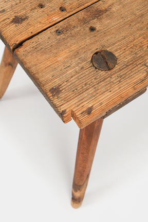 Pair Rustic Wooden Stools, Switzerland