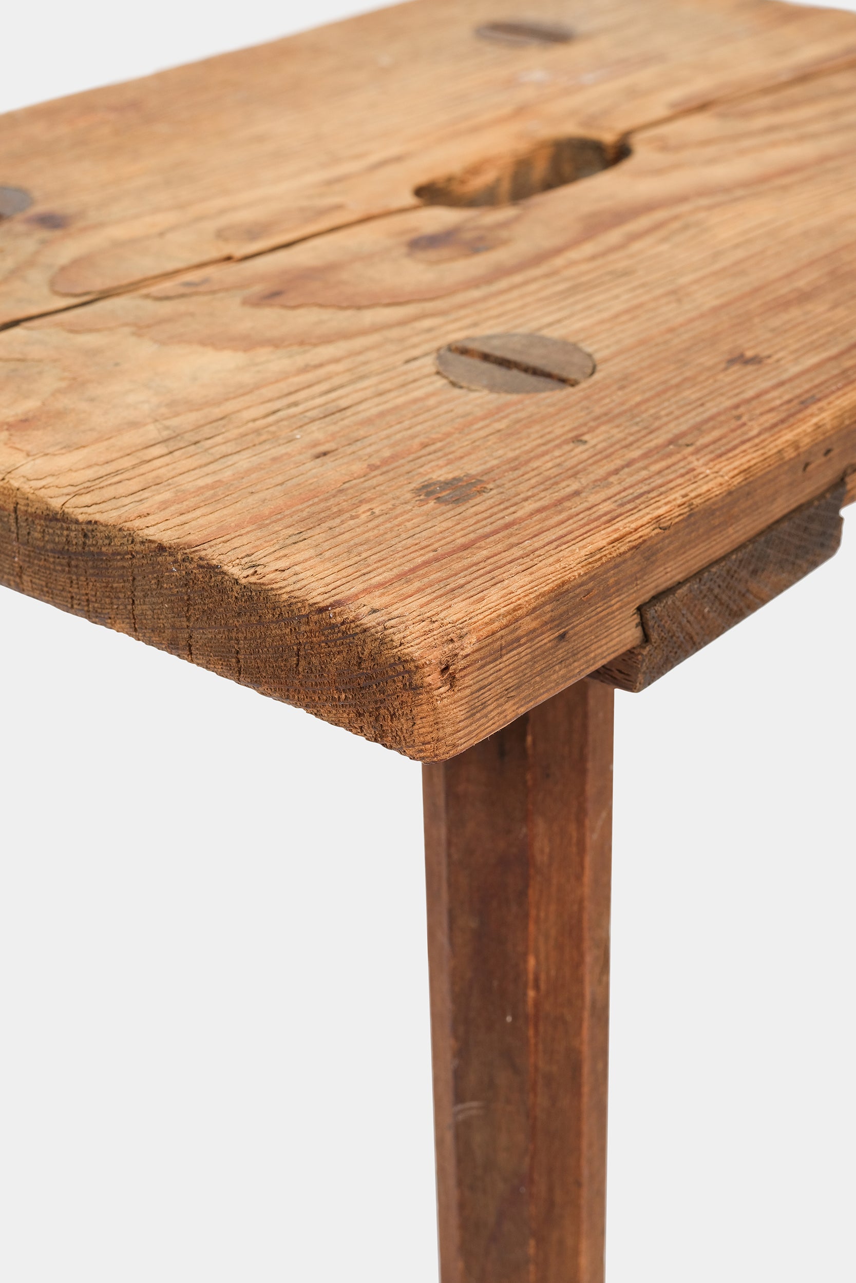 Pair Rustic Wooden Stools, Switzerland