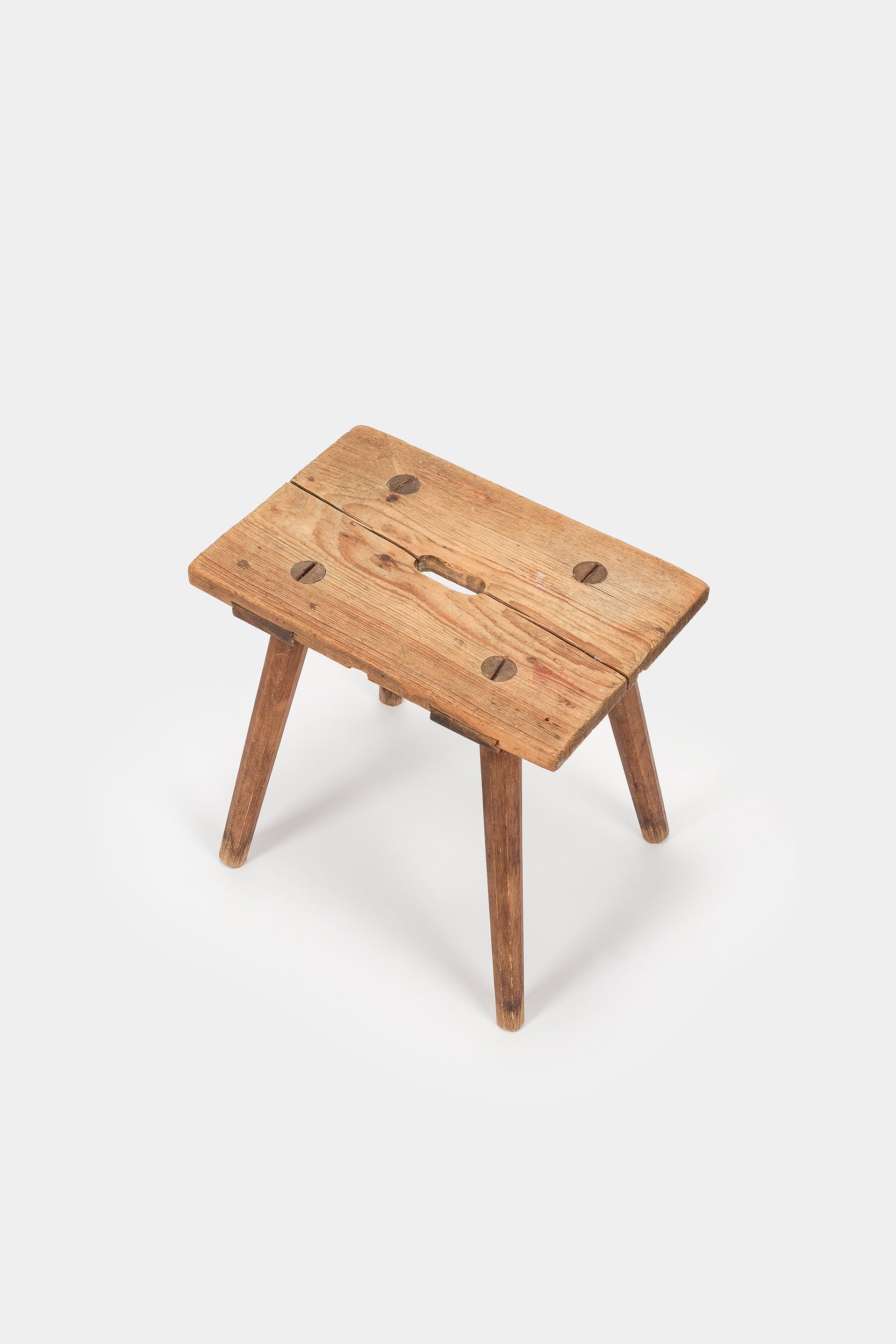 Pair Rustic Wooden Stools, Switzerland