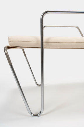 Verner Panton, Fritz Hansen, Bachelor Stuhl mit Ottoman, Dänemark, 50er