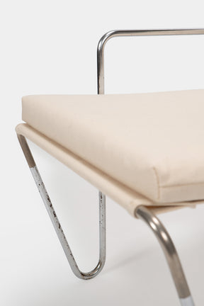 Verner Panton, Fritz Hansen, Bachelor Stuhl mit Ottoman, Dänemark, 50er