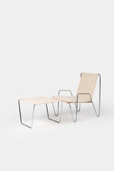 Verner Panton, Fritz Hansen, Bachelor Stuhl mit Ottoman, Dänemark, 50er