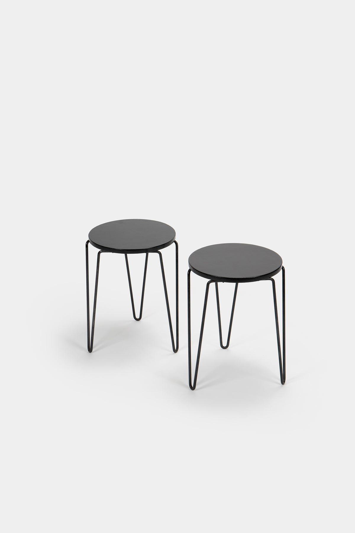2 Florence Knoll stapelbare Hocker, Knoll International, USA, 50er