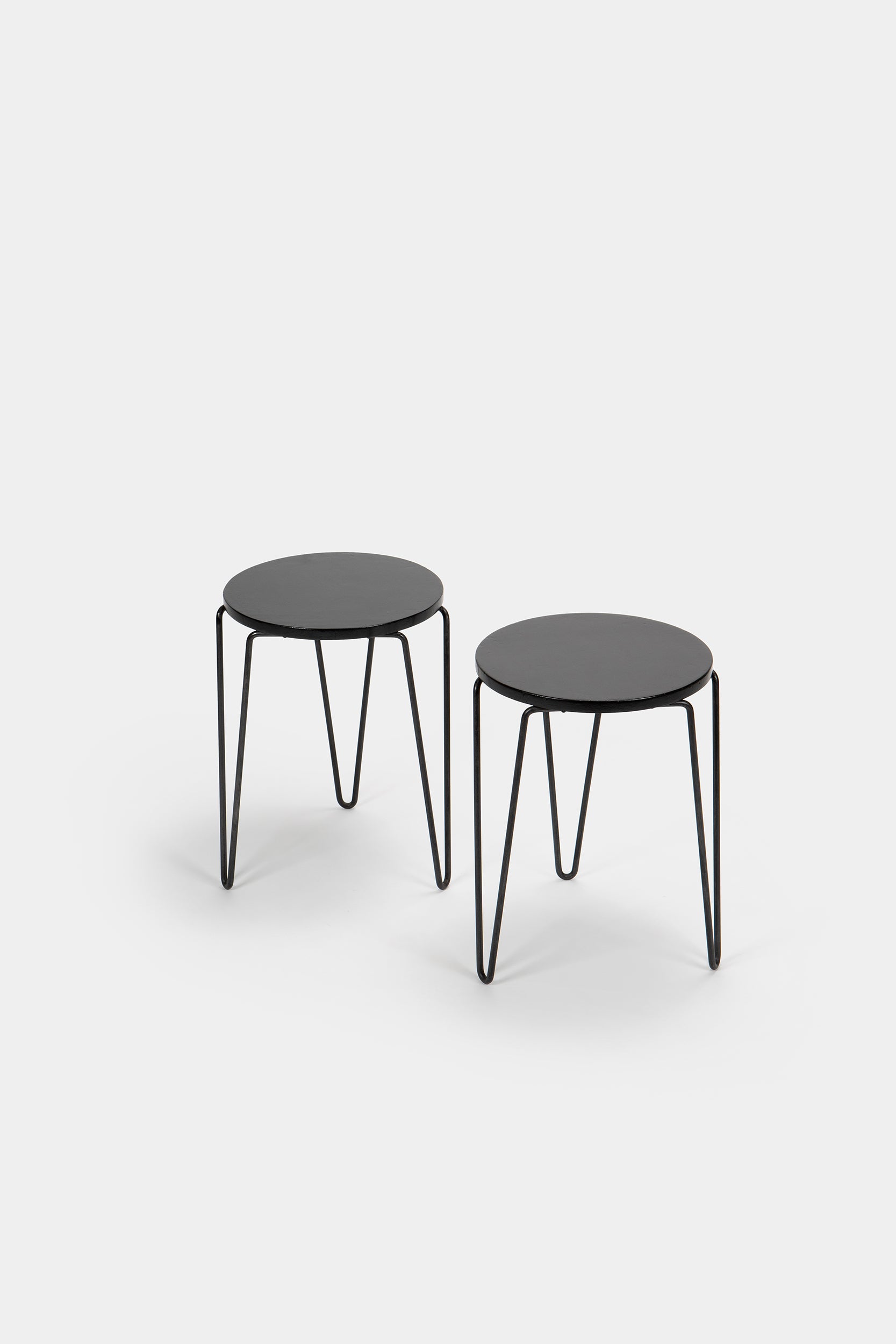 2 Florence Knoll stapelbare Hocker, Knoll International, USA, 50er