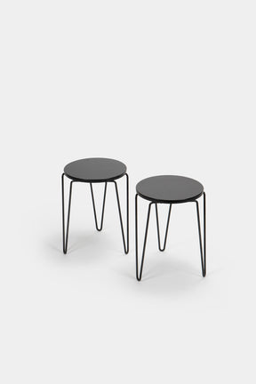2 Florence Knoll stapelbare Hocker, Knoll International, USA, 50er