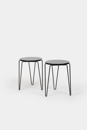 2 Florence Knoll stapelbare Hocker, Knoll International, USA, 50er