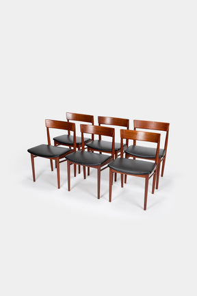 Henry Rosengren Hansen, 6 Stühle Model 39, Brande Möbelindustrie, 50er