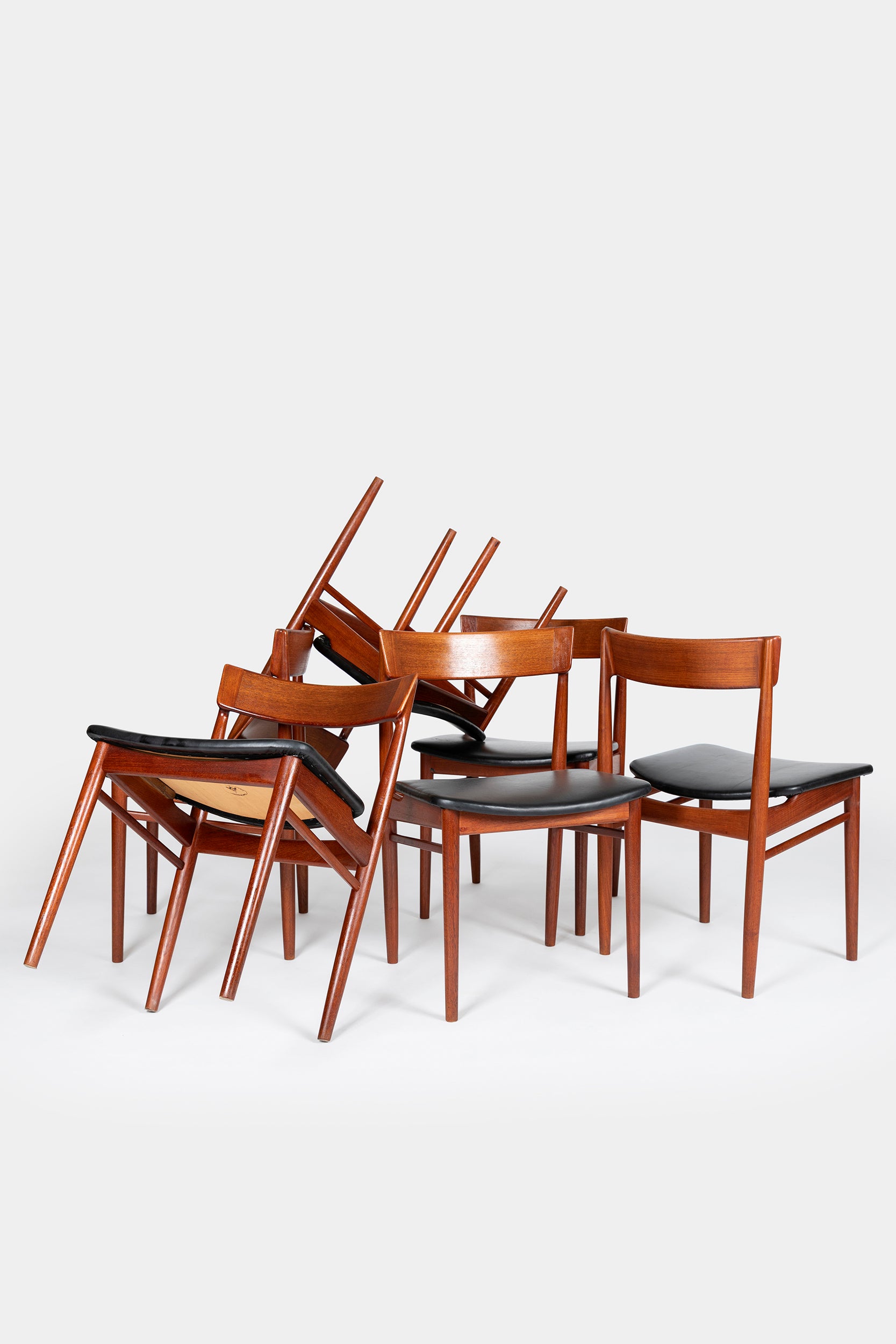 Henry Rosengren Hansen, 6 Chairs Model 39, Brande Furniture Industry, 50s