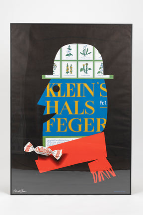 Donald Brun, Wasserman AG Basel, Klein’s Halsfeger Poster Signiert, Schweiz, 70er