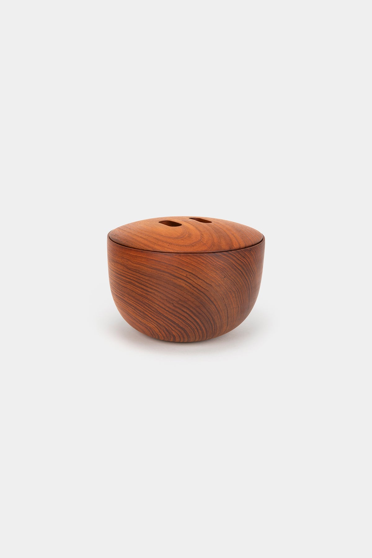 Handmade wooden bowl with lid, Denmark, 60s