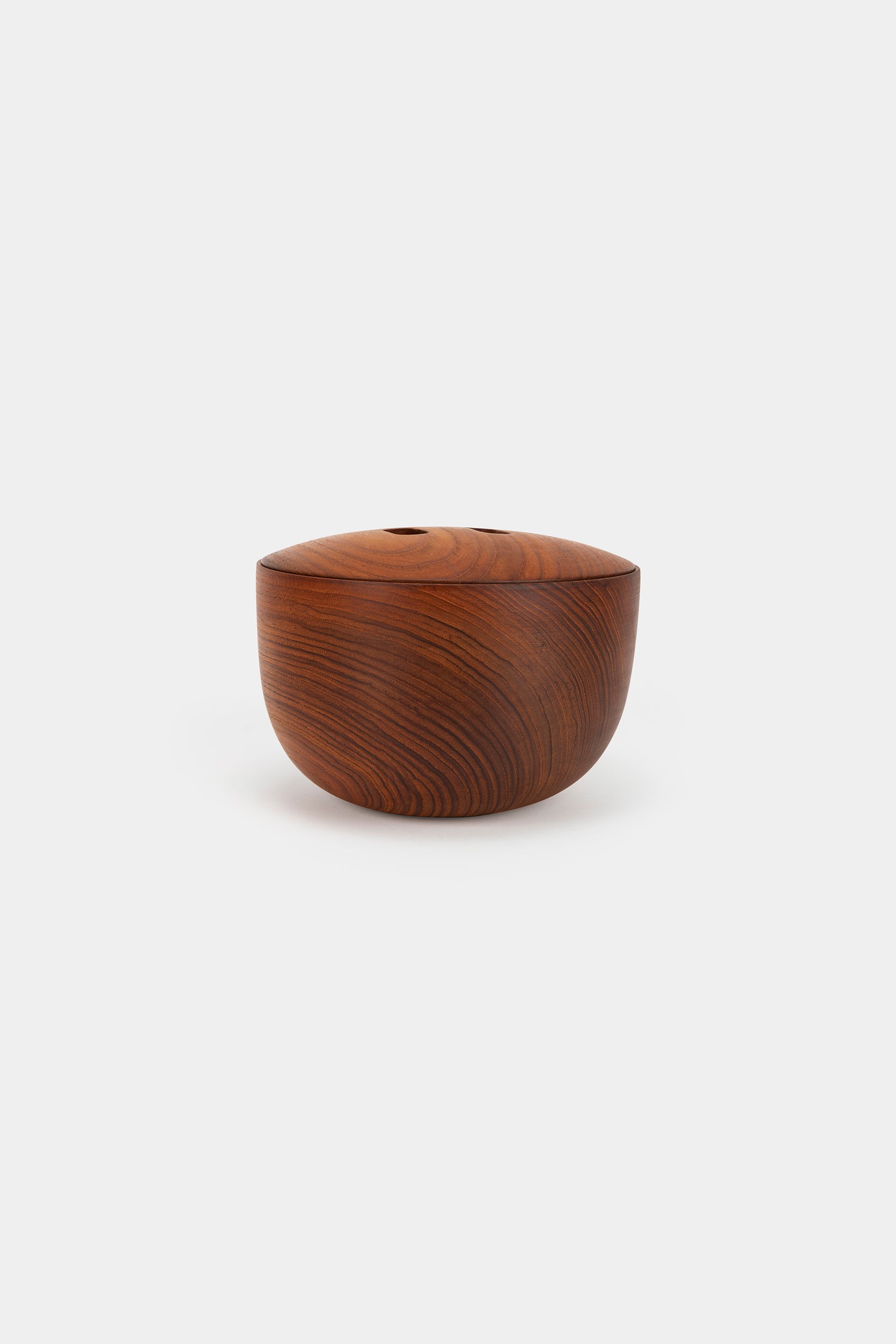 Handmade wooden bowl with lid, Denmark, 60s