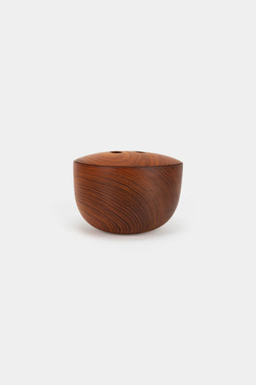 Handmade wooden bowl with lid, Denmark, 60s