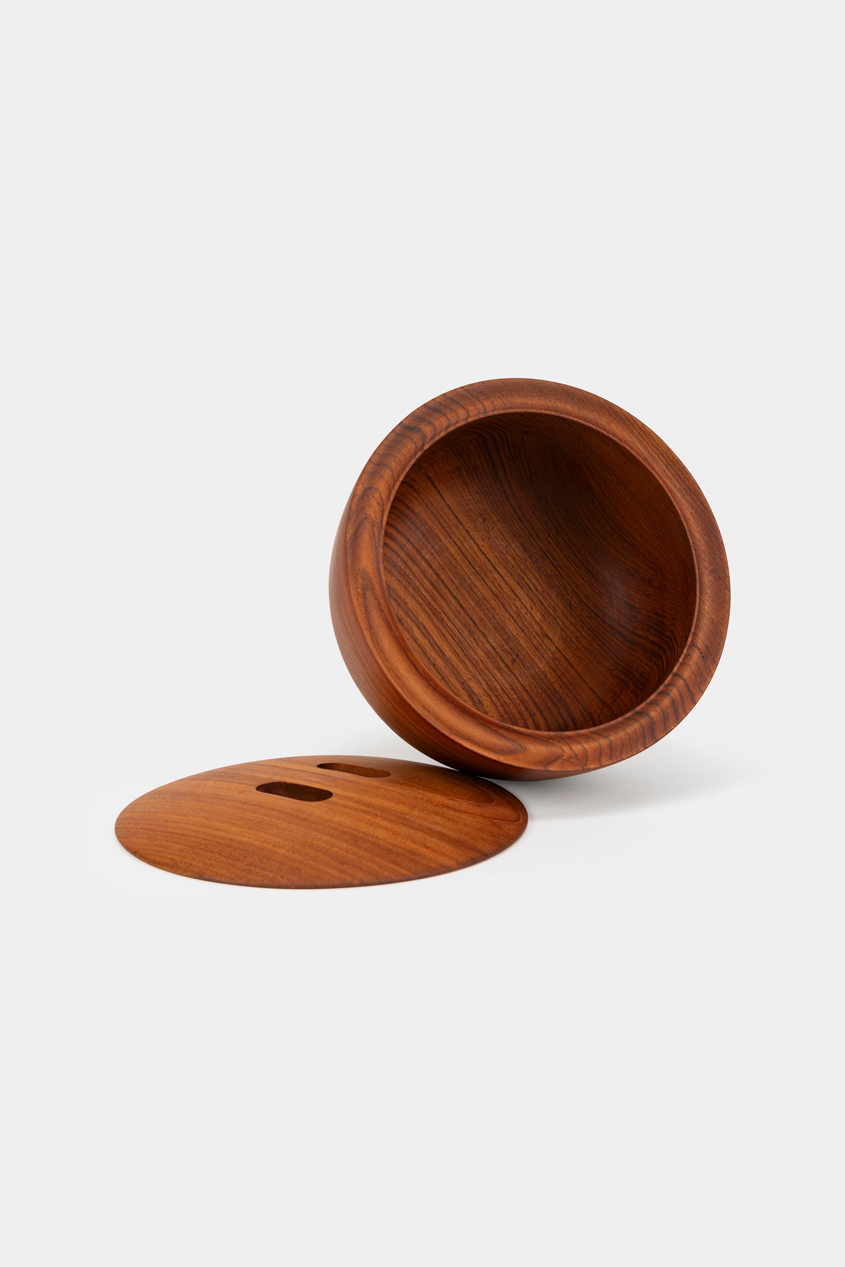 Handmade wooden bowl with lid, Denmark, 60s