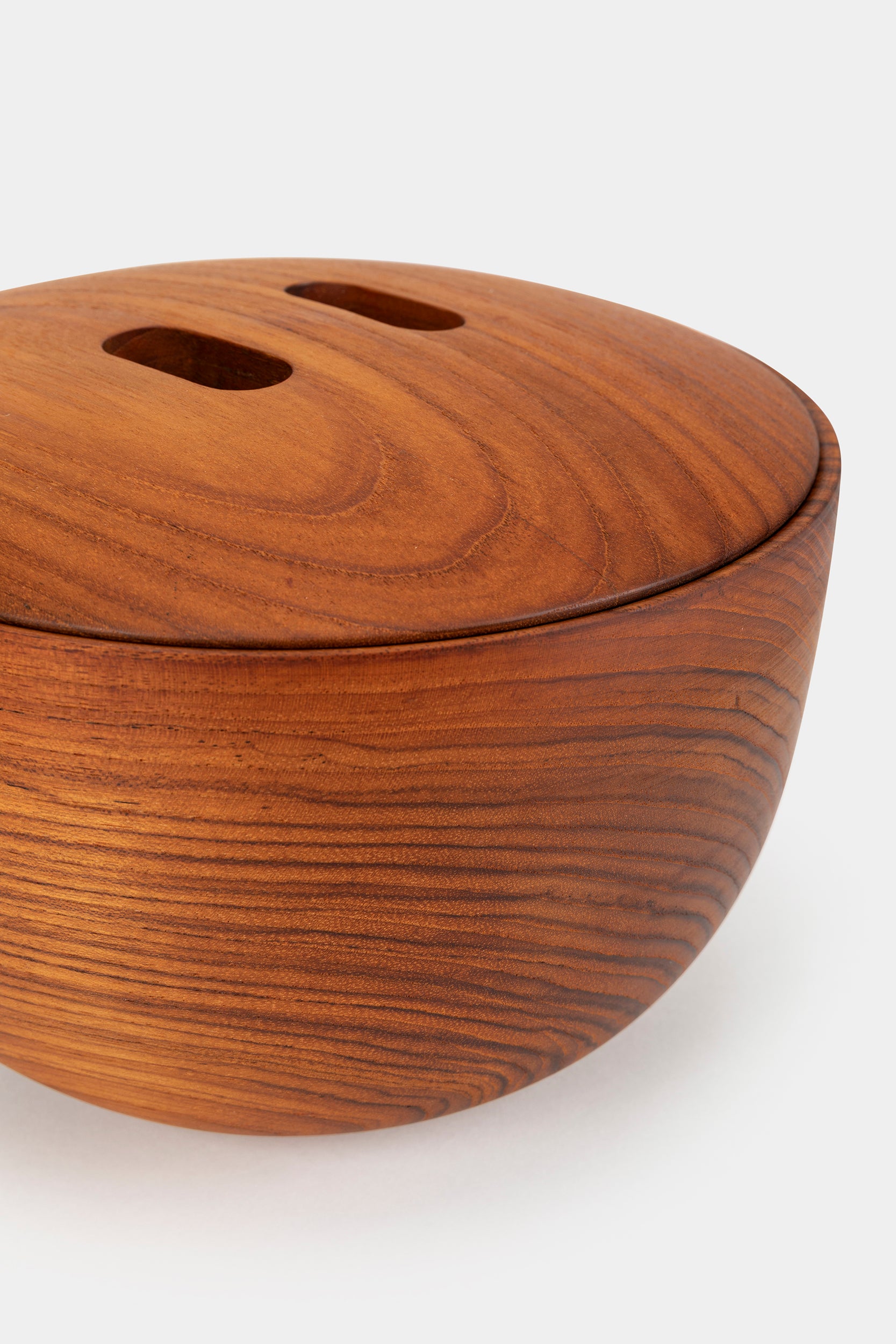 Handmade wooden bowl with lid, Denmark, 60s
