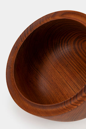Handmade wooden bowl with lid, Denmark, 60s