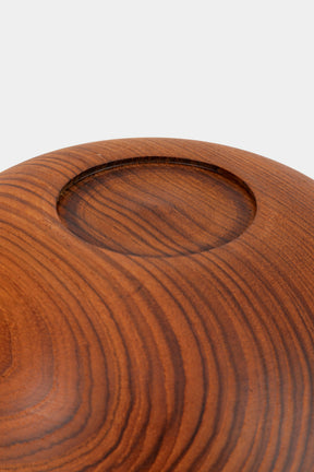 Handmade wooden bowl with lid, Denmark, 60s