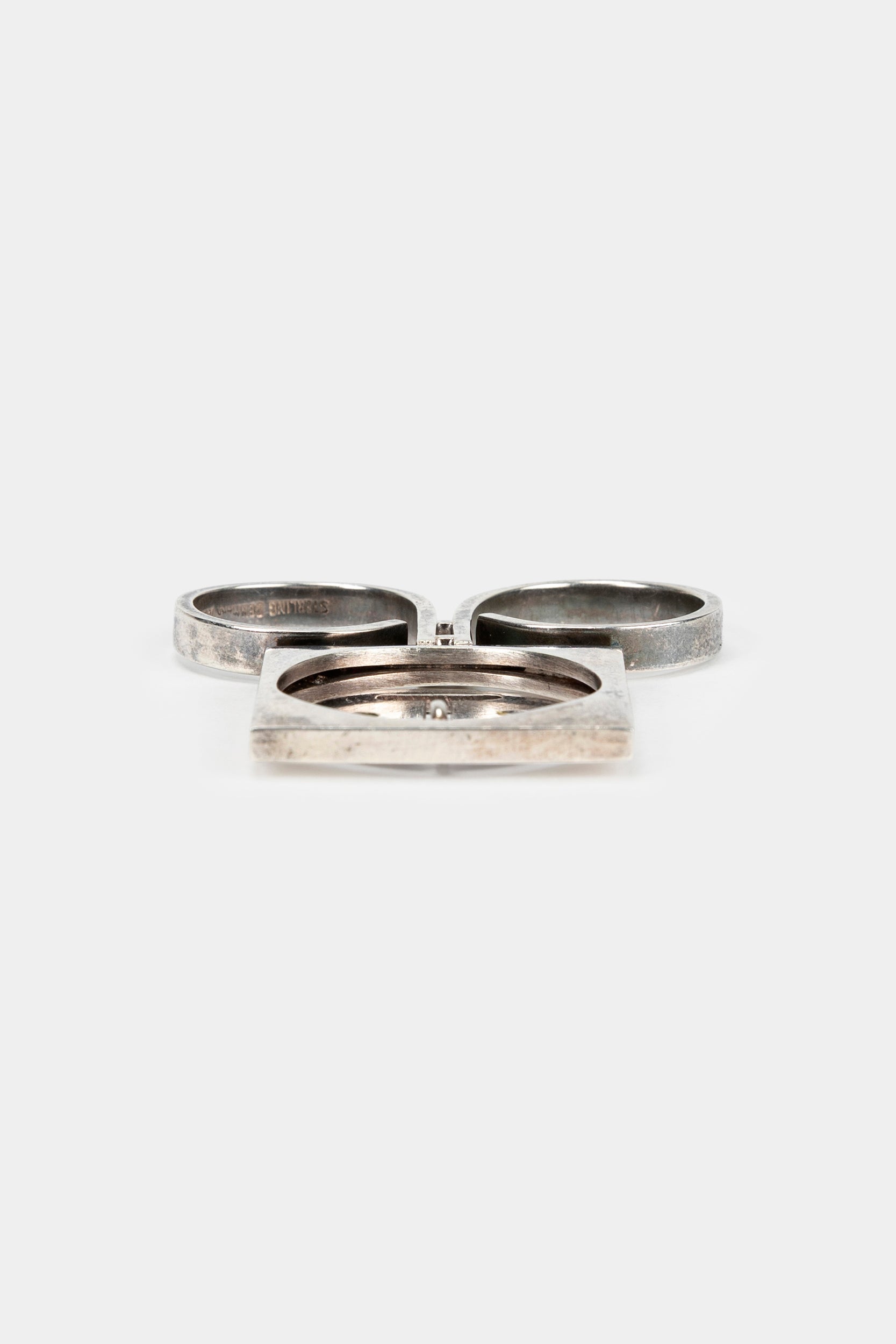 Bent Knudsen, Ring Sterling Silber, grüne Agate Model nr. 241, Dänemark, 60er