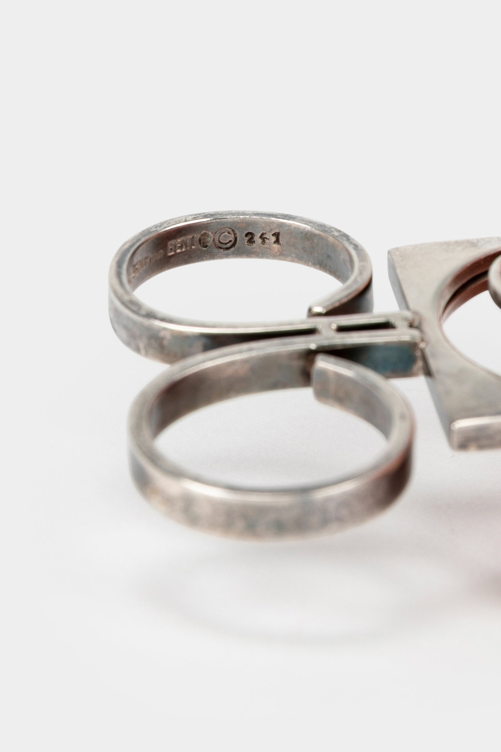 Bent Knudsen, Ring Sterling Silber, grüne Agate Model nr. 241, Dänemark, 60er