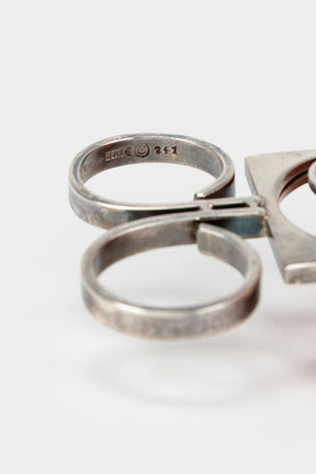 Bent Knudsen, Ring Sterling Silber, grüne Agate Model nr. 241, Dänemark, 60er